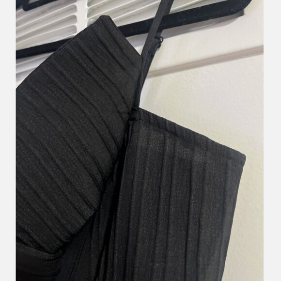 SHEIN Curve 0XL Solid Black 3D Bow Tank Top Shirt Blouse Fit & Flare - Picture 7 of 10